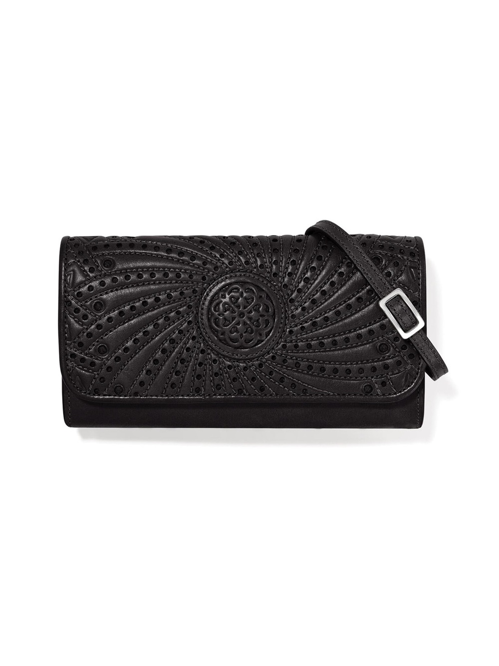 Brighton Ferrara La Bellezza Black Leather Crossbody Clutch
